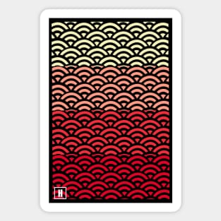 Retro Japanese Clouds Pattern RE:COLOR 21 Magnet